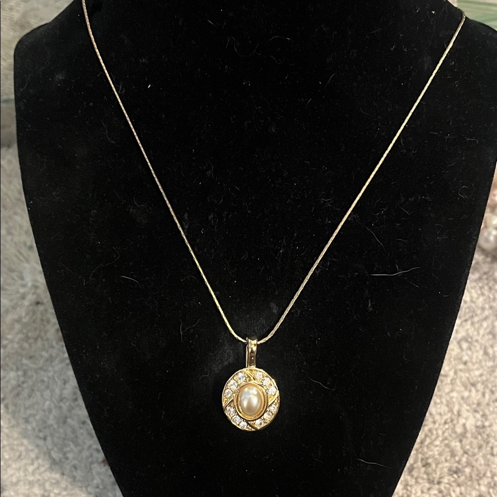 Citation Radiant Gold Plated and Pearl Necklace and Enhancer